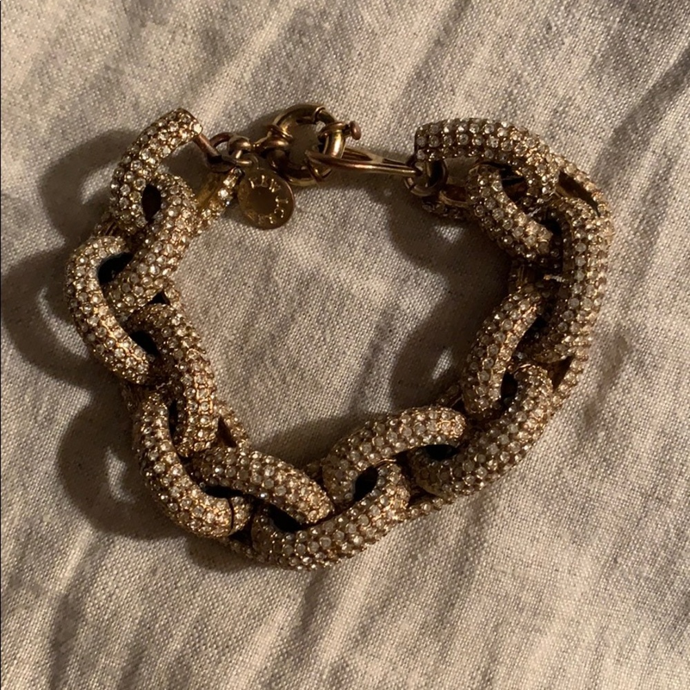 Jcrew Pave Link Bracelet